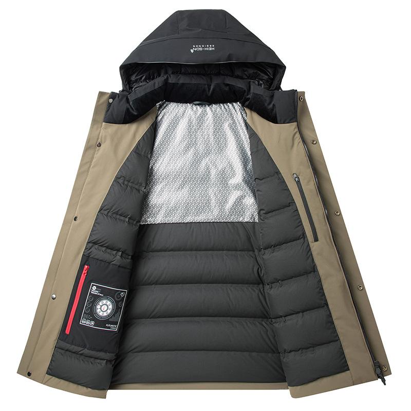 Winter New Hooded Down Jacket Men's Thickened Medium and Long Youth Down Jacket