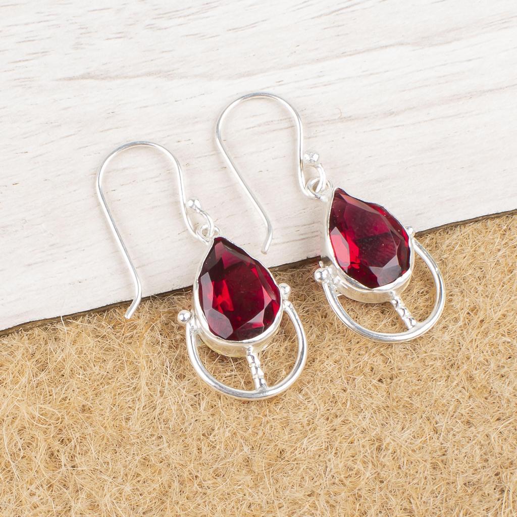 Pink Rubellite Gemstone Jewelry, 925 Sterling Silver Earring, Handmade Charming Earring, Bohemian Rubellite Earring For Grandma Gift