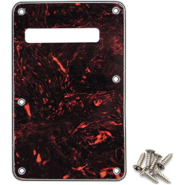Shengsui Strat Pickguard Tremolo Cavity Cover Backplate for Standard Strat/Stratocaster Modern Style Electric Guitar 3Ply Black
