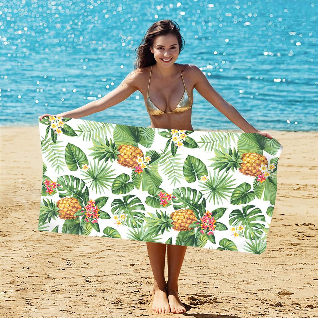 Tropical fruit plant pattern beach towel microfiber printed bath towel double-sided velvet quick-drying towel