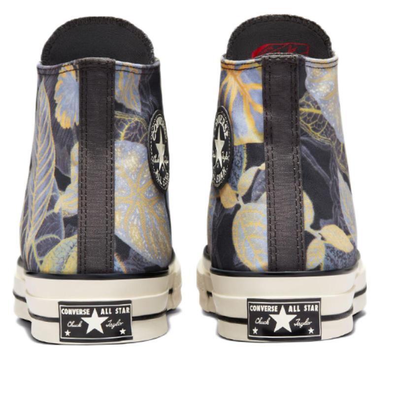 Converse 1970s Chuck Taylor All Star Casual Leaf Print High-Top Canvas Unisex Black Grey