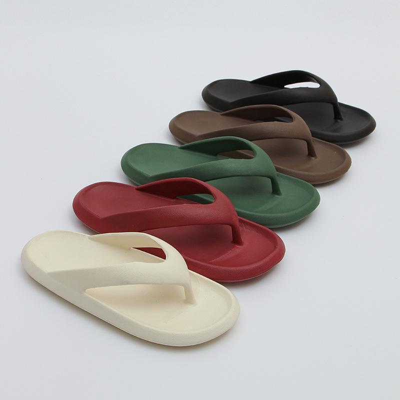 Flip-flops women's summer foot pinch thick bottom wear sandals beach couple new men's bathroom bath non-slip slippers