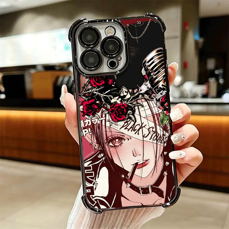 NaNa Osaki Anime Plating Phone Case For Iphone 16 17 Pro Max Air 16E 14 15 Plus 12 13 Mini Anti-Fall Airabag Cover