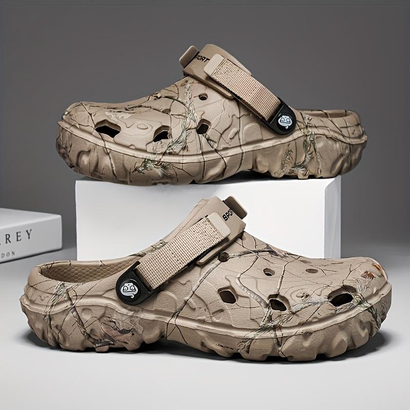 Men's Solid Color Hollow Out Trendy EVA Slippers Comfy Non Slip Casual Durable Lightweight Slippers for Men's Outdoor Sandals