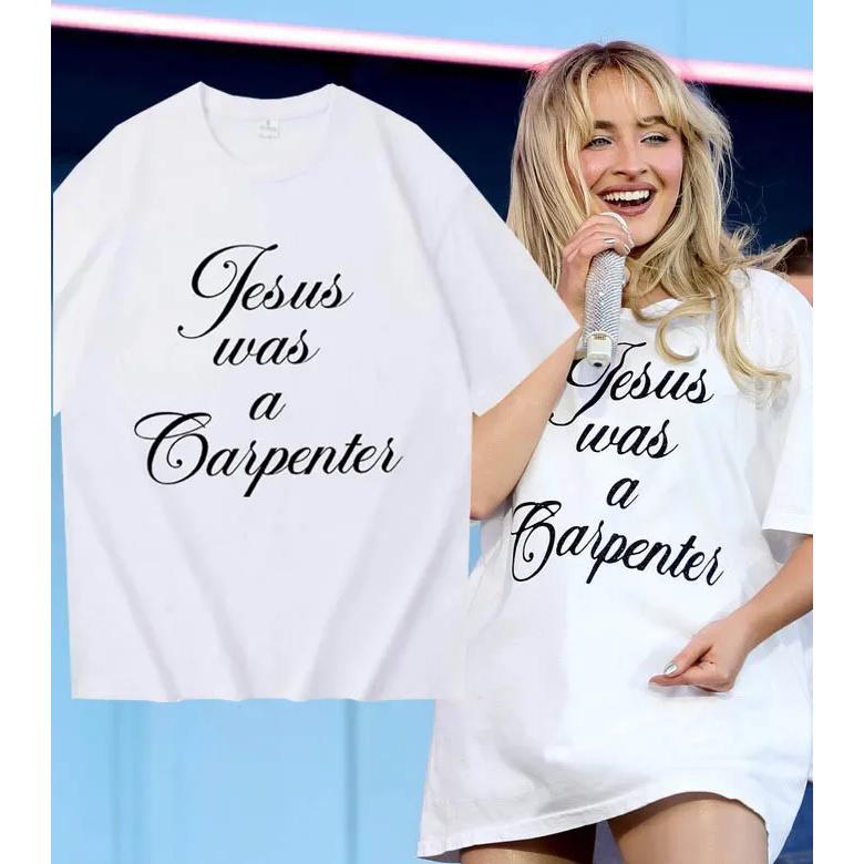 Jesus Was A Carpenter T Shirt Pop Singer Concert Tees Graphic Letter Print Unisex Tops Y2k Aesthetic Music Fan Clothing