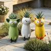 Handmade Cat Shaped Flower Vase Unique Quirky Cat Planter Charming Cat Bud Vase  Living Room