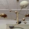 4 Light Pendant Mid Century Modern Raw Brass Sputnik Chandelier Light Fixture