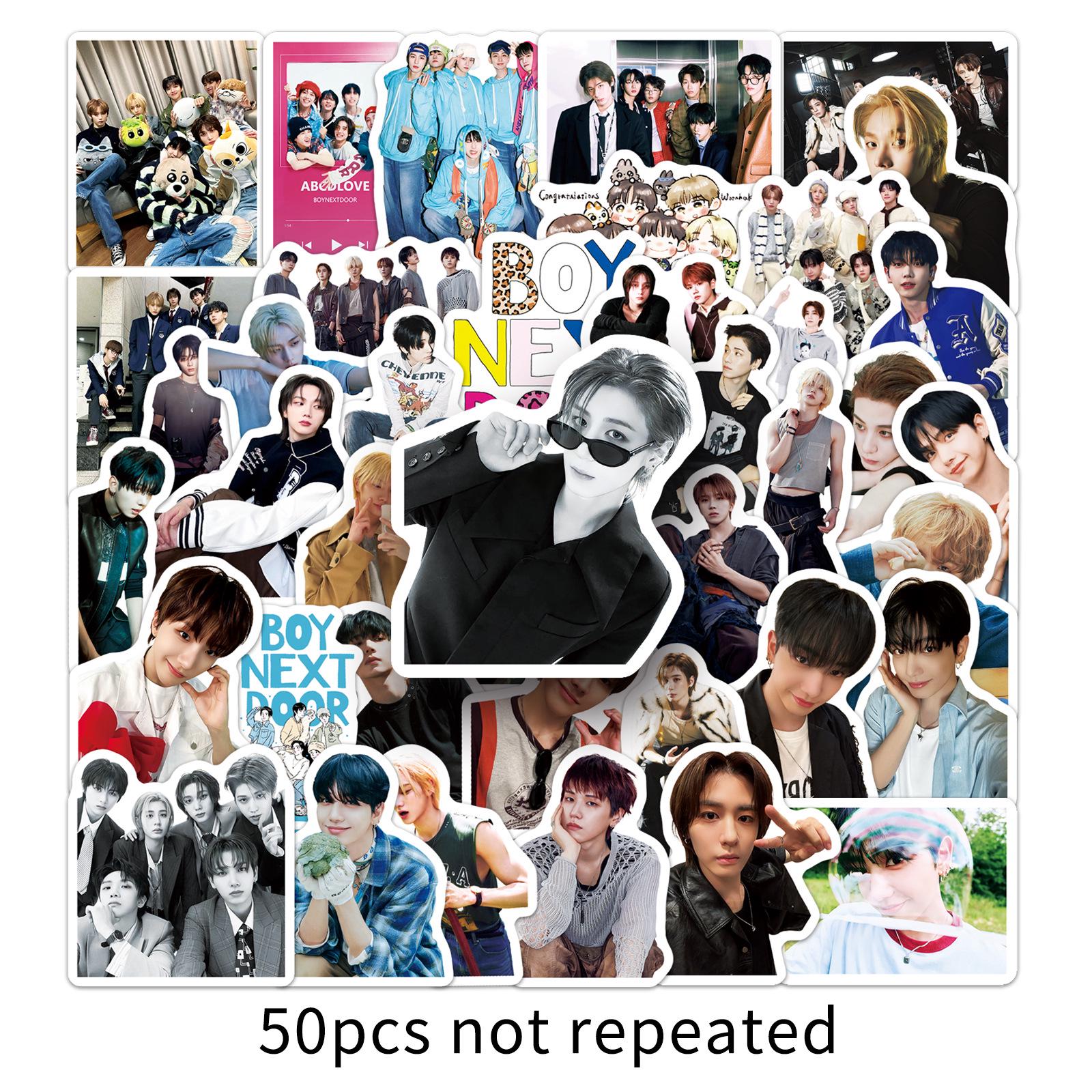 BOYNEXTDOOR Star Singer Waterproof Stickers: 50 Sheets of Korean Boy Group Idol Decor for DIY and Suitcases