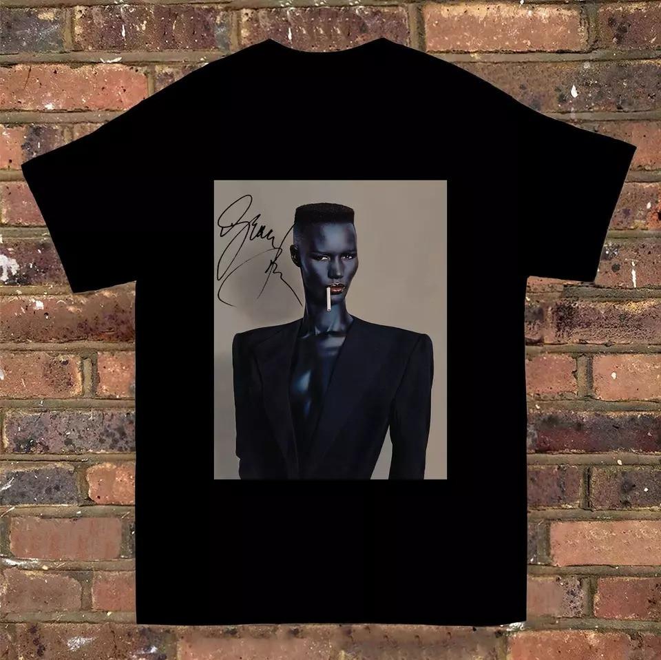 New Grace Jones Signature Collection Unisex Cotton Black Shirt S To 5XL Unisex T-Shirt XXL