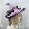 Lolita Goth Rose White Burgundy Hat for Women Multi-color Original Pointed Witch Hat Halloween Wizard Hats