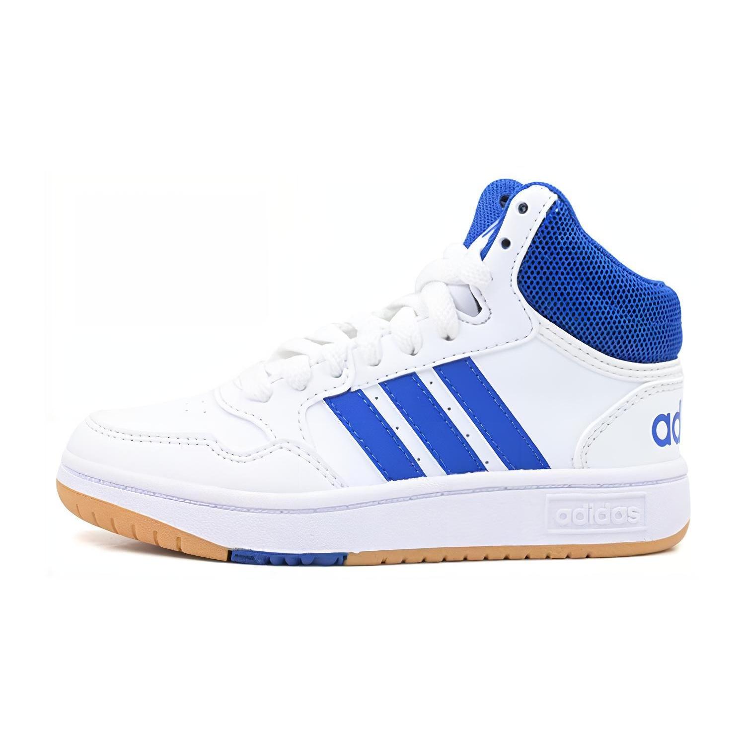 (GS) adidas Hoops Mid 3.0 Shoes White Royal Blue Kids IE0222 EU 39⅓