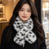 Crossover Pull Through Scarf Leopard Print Winter Neck Warmer New Plush Neck Scarf  Daily Outfits