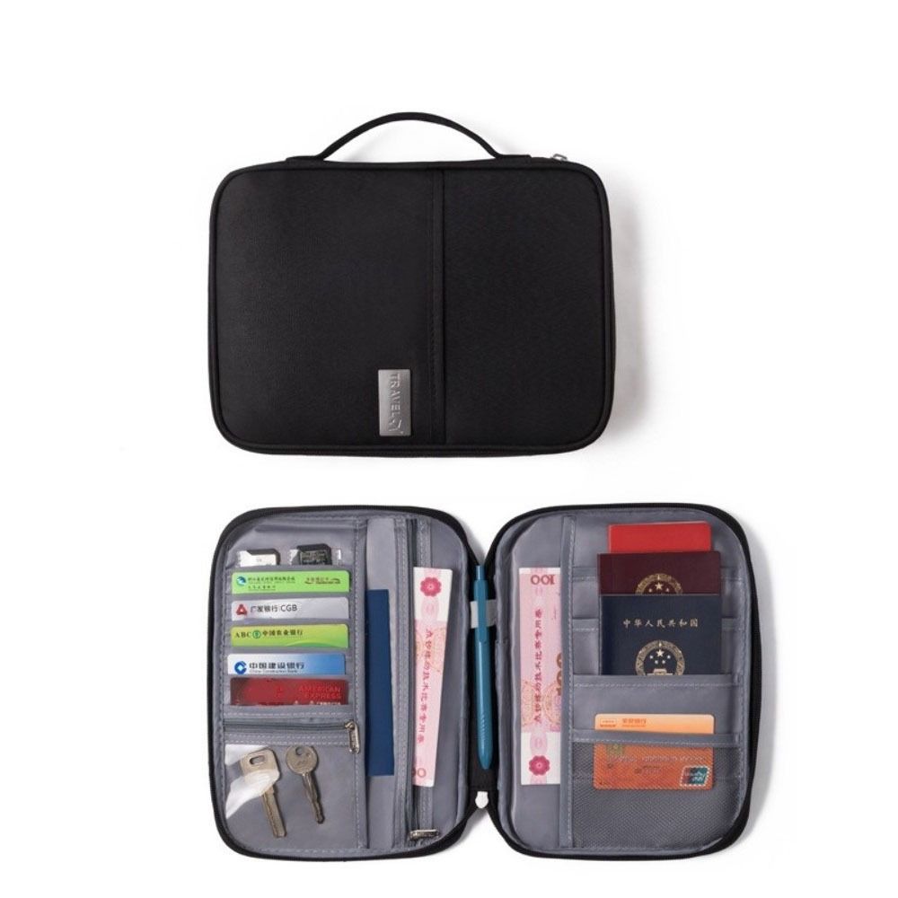 Card Holder Travel Wallet Solid Color Card Storage Bag Passport Bag Travel Accessories