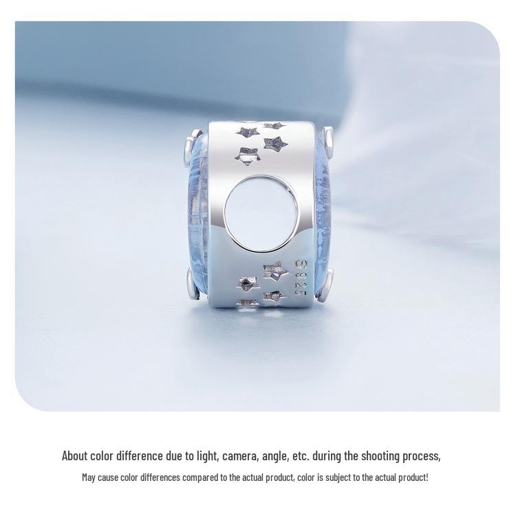Silver Ziyun Moon Starburst DIY Bracelet Beads - S925 Sterling Silver, High-End, Light Luxury.