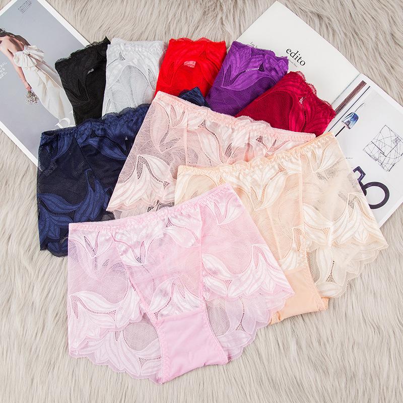 Intimo Sexy in Pizzo Trasparente a Vita Media da Donna Mutandine a Triangolo Traspiranti e Confortevoli Sollevano i Fianchi