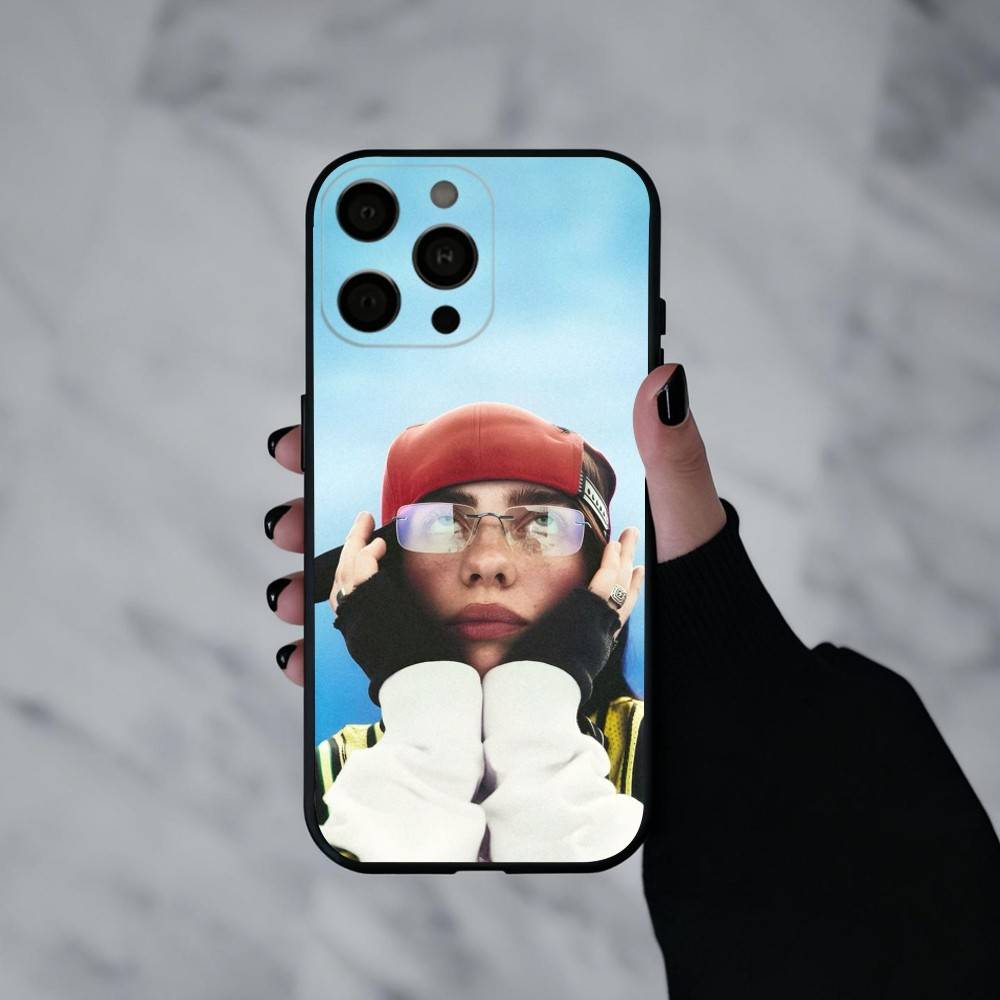 Singer B-Billie E-Eilish-H Phone Case For iPhone 17pro,16,15,14,13,12,11 Plus,Pro Max,XS,Soft Silicone Black Cover