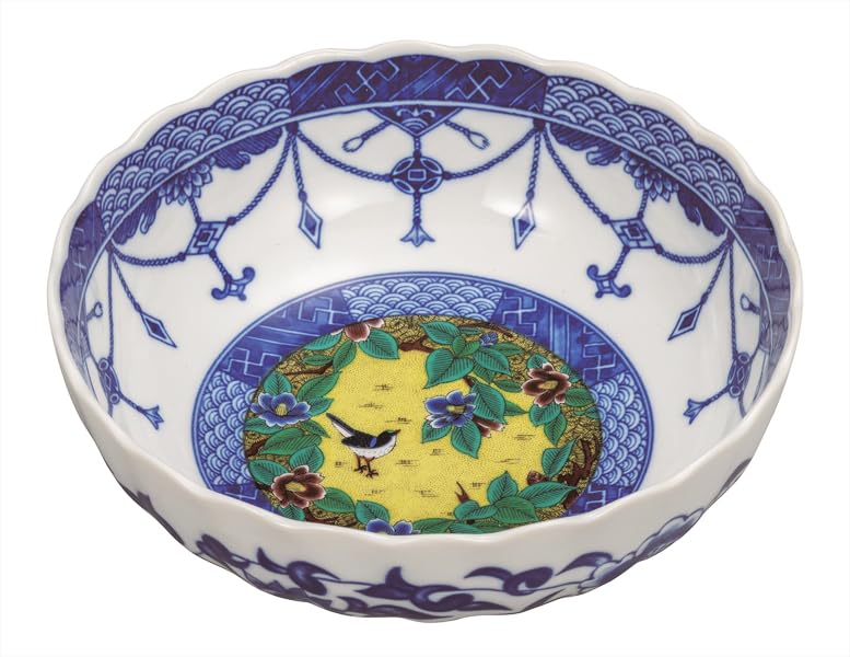 

Горшок Кутани Иватая 6,5 дюймов, дизайн «Камелия и птица» в стиле Ёсидая, K9-259