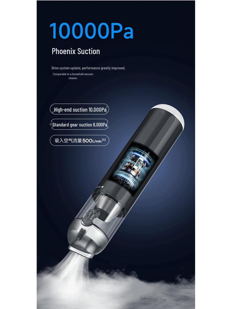 P13 Multifunctional Car Vacuum Cleaner with 10000Pa Suction, Outdoor Lighting, Air Blowing, and Inflation.