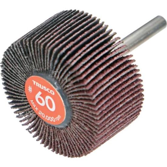 TRUSCO Economy Flap Shaft Diameter Outer Diameter 50mm X Width 25mm X Shaft Length of Wheel, 6mm, 35mm, #60 (Pack 5) EF5025-60