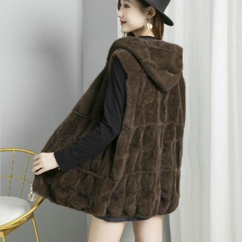 Kapuzenweste Reißverschluss Strickjacke Damen Herbst- und Wintermode Weste