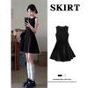 Women's Spring Summer Cream White Sleeveless Round Neck A-Line Mini Dress Elegant Casual Versatile Vacation Office Short Dress for Women