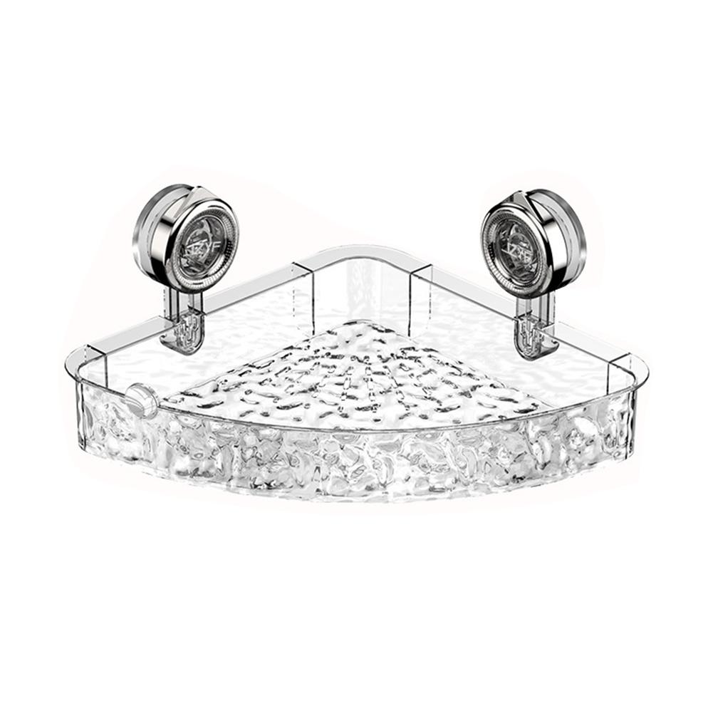 Glacier Pattern Transparent Storage Holder Punch-Free Strong Sucker Rack Suction Cup Storage Basket for Makeup Organizer Rack