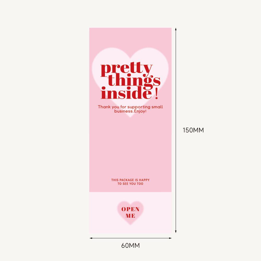 Pink Rectangular Stickers - 50 Sheets/Pack, Gift Box Sealing, Adhesive Paper Labels for Packaging