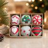 6 Pieces Felt Christmas Tree Ornament Embroidered Ball with