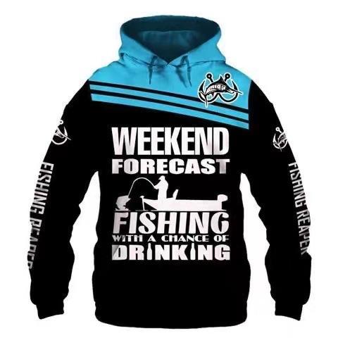 Sweat à capuche unisexe avec impression numérique 3D Motif pêcheur Luya pull de sport d'extérieur