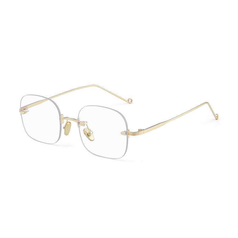 Transparent Computer Glasses Frameless Women Men Anti Blue Light square Eyewear Blocking Glasses Optical Spectacle Eyeglass