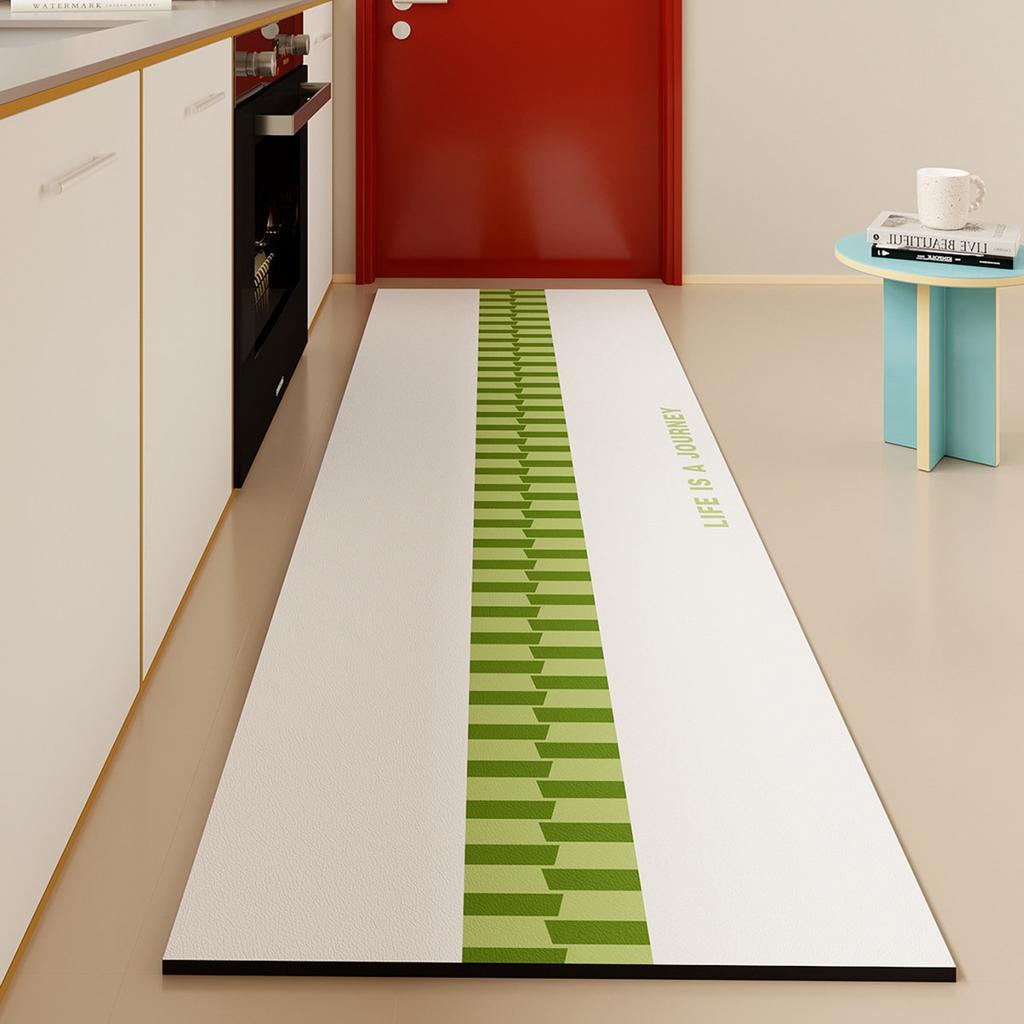 Kitchen Floor Mat Non-slip Carpet Oil-proof Waterproof PVC Leather Washable Kitchen Rug Fashion Minimalism Foot Mats