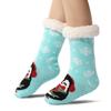 Cross-Border Women's Christmas Fleece Blanket Floor Slipper Socks – Thickened Cotton Sleep Stockings