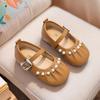 2026Spring new style pearl girls' French Mary Jane shoes, soft-soled ballet granny shoes, trendy little princess shoes