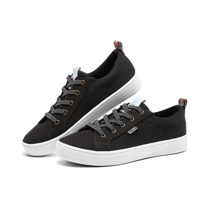 Skechers Bobs B Extra Cute Women Wear Resistant Low Top Skate Shoes Black White 113323-BLK
