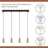Lampe suspendue - NETTLIFE - Modèle 170x60 - 4x GU10 - Métal noir - Scandinave/Moderne