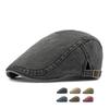 Vintage Distressed Unisex Cotton Newsboy Beret – Casual Spring/Summer Duckbill Hat