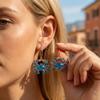 Light Luxury Full Rhinestone Crab Pendant Earrings for Women Exaggerated Sea Animal Earrings Summer Vacation Beach Jewelry