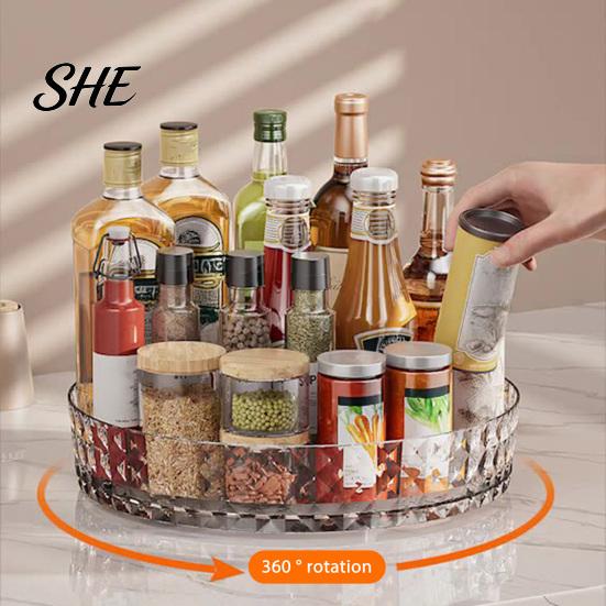 Kitchen Countertop Storage Rack 360 Degree Rotating Spice Rack, Lazy Susan Organizer Turntable Cabinet for Cabinet, Pantry, Seasoning Bottle Holder
