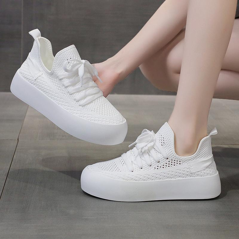 Fashion Breathable Running Shoes for Women 2024 Autumn New Soft Sole Knitting Green Sneakers Woman Lightweight Non Slip Casual Shoes