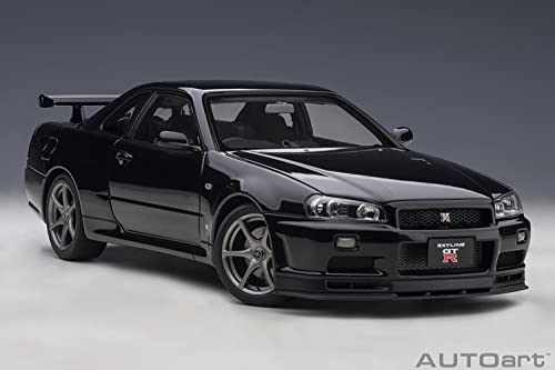AUTOart 1/18 Scale Nissan Skyline GT-R (R34) V-Spec II Black Pearl Finished Model 77407