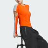 Adidas 2-In-1 T-Shirt Round Neck Slim Fit Comfortable Sports Casual Removable Long Sleeve T-Shirt Women Tops Half-Impact-Orange JJ1574