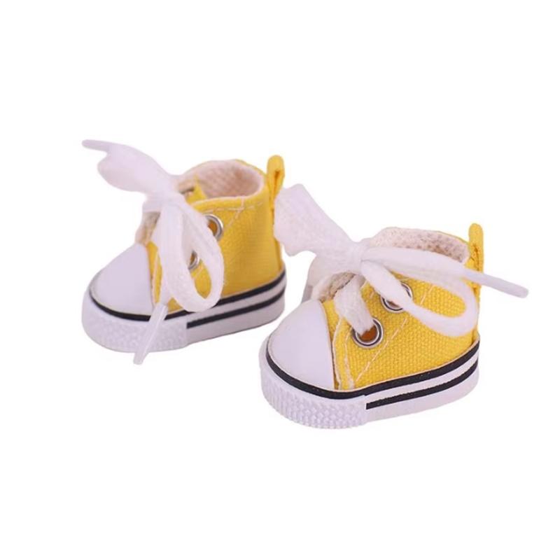 ShoesNew Only 4Cm Labubu Doll Canvas Shoes 1517Cm High Top Sports Shoes Labubu Doll Lace Up Canvas Shoes Doll Accessories Toy