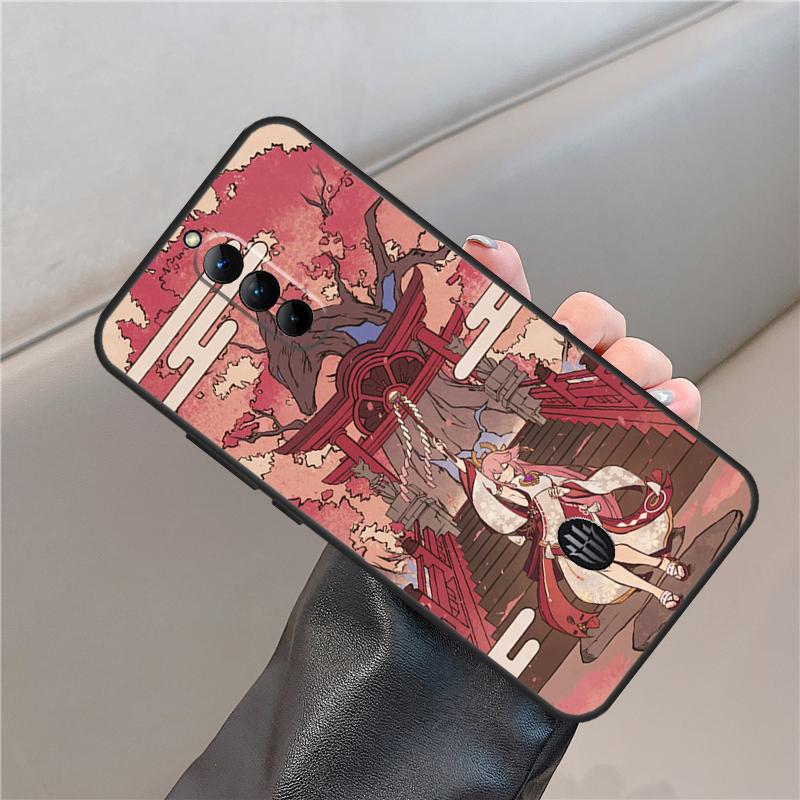 

Genshin Impact Yae Miko Case For ZTE Nubia Red Magic 6 7 6S 7S 8S 9S Pro 5G 6R RedMagic 10 Air 8 9 10 Pro Plus Cover Red Magic 6R