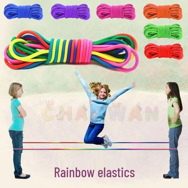 Colorful High-Elastic Skipping Rope for Kids - Durable and Nostalgic Jump Rope Game
