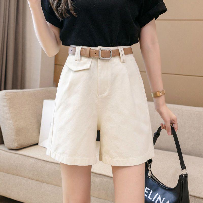 Women's High-Waist Versatile Workwear Capris – Korean Style, Wide-Leg, Summer Casuals