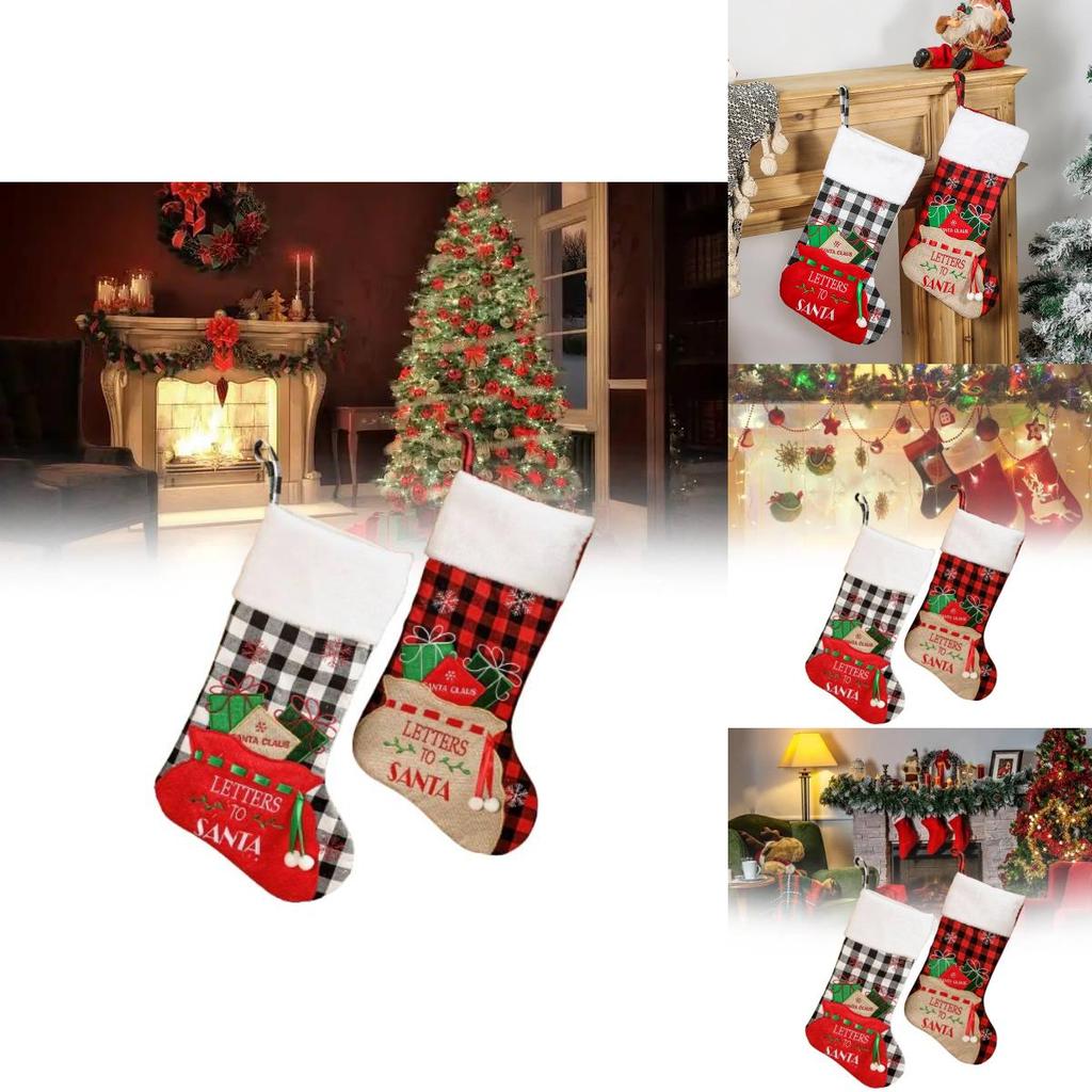 Beautifully Crafted Christmas Stocking Candy Bag With Unique Embroidered Details For Festive Decor