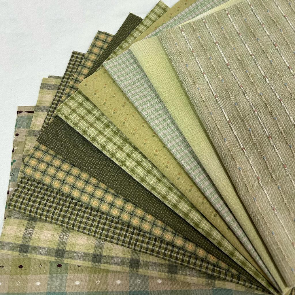 Japanese Yarn-Dyed Cotton Fabric, 10 Pieces, 24x33cm, Patchwork, Handbags, Dolls, Quilting, Handicrafts, Sewing Fabric