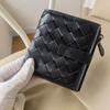 Handwoven Genuine Leather Wallet Men Women - Bi-Fold Coin Pouch Card Holder In Sheepskin Fashionable Business Style