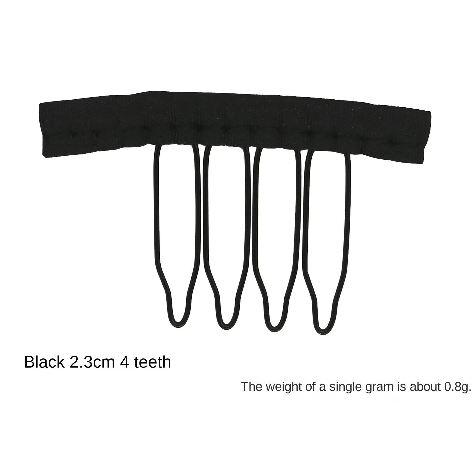 

10 шт./лот, расчески для париков, шапочки для париков, заколки для волос, поставка с фабрики, зажимы для париков для наращивания волос, лучшие зажимы для париков, большие 3-7 зубов, черные