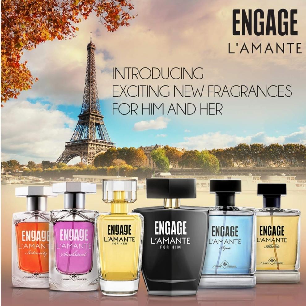 Engage L'amante Aqua Eau De Parfum for Men, Aqua Fragrance Scent, Perfume for Men Long Lasting Smell, Premium Perfume, Skin Friendly, 100ml
